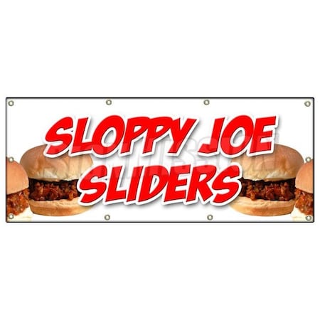 Signmission SLOPPY JOE SLIDERSBANNER SIGN beef chicken bun homemade food lunch eat B-96 Sloppy Joe Sliders